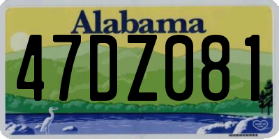 AL license plate 47DZ081