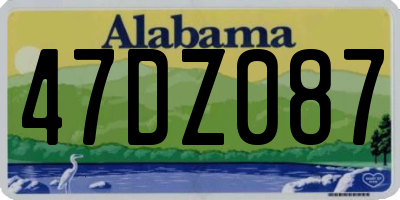 AL license plate 47DZ087