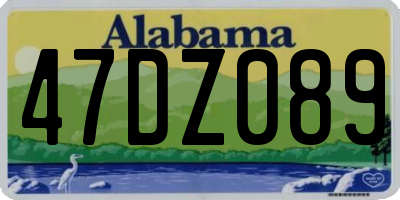 AL license plate 47DZ089