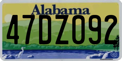 AL license plate 47DZ092