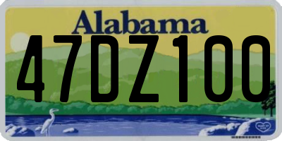 AL license plate 47DZ100