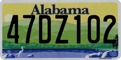 AL license plate 47DZ102