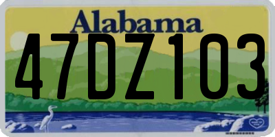 AL license plate 47DZ103