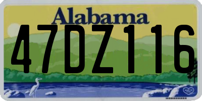 AL license plate 47DZ116