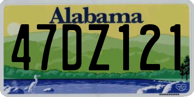 AL license plate 47DZ121