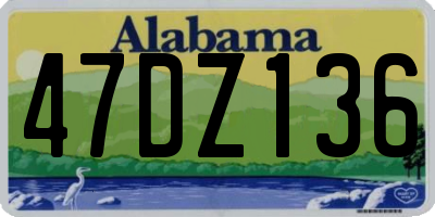 AL license plate 47DZ136