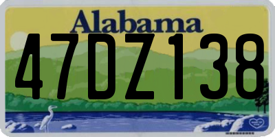 AL license plate 47DZ138