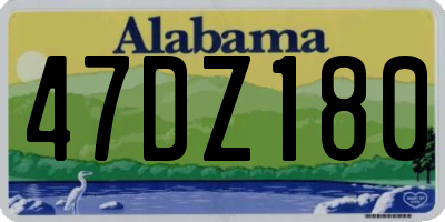 AL license plate 47DZ180