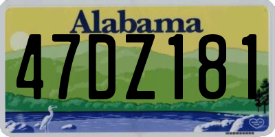 AL license plate 47DZ181