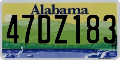 AL license plate 47DZ183