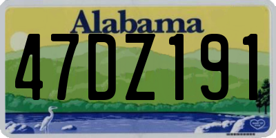 AL license plate 47DZ191