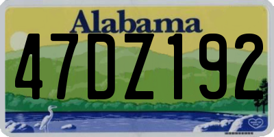 AL license plate 47DZ192
