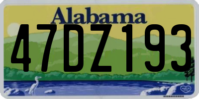 AL license plate 47DZ193