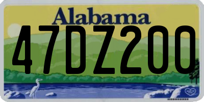 AL license plate 47DZ200
