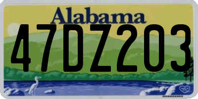 AL license plate 47DZ203