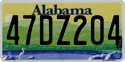 AL license plate 47DZ204