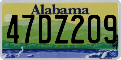 AL license plate 47DZ209