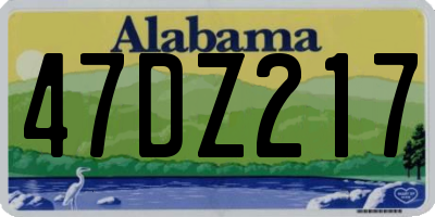 AL license plate 47DZ217