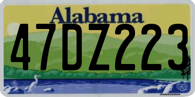 AL license plate 47DZ223