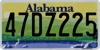 AL license plate 47DZ225