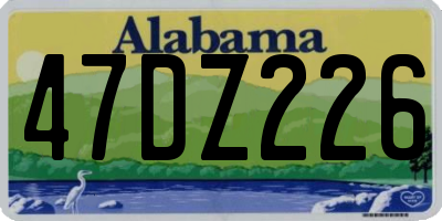 AL license plate 47DZ226