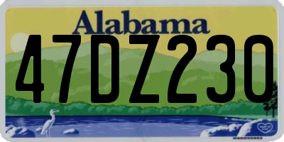 AL license plate 47DZ230