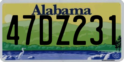 AL license plate 47DZ231