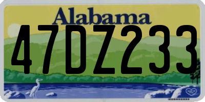 AL license plate 47DZ233