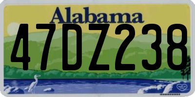 AL license plate 47DZ238