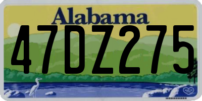 AL license plate 47DZ275