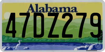 AL license plate 47DZ279