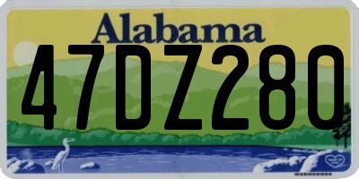 AL license plate 47DZ280
