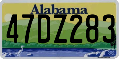 AL license plate 47DZ283