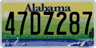 AL license plate 47DZ287
