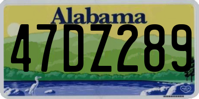 AL license plate 47DZ289