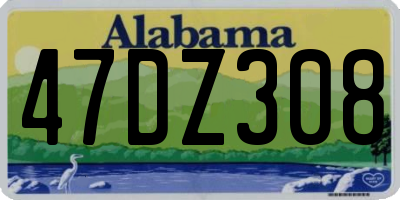 AL license plate 47DZ308