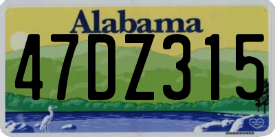 AL license plate 47DZ315