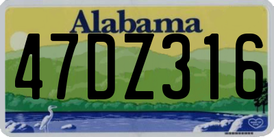 AL license plate 47DZ316