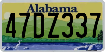 AL license plate 47DZ337