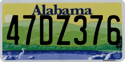 AL license plate 47DZ376