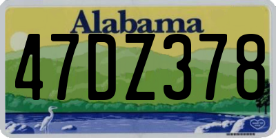 AL license plate 47DZ378