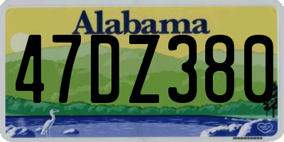 AL license plate 47DZ380