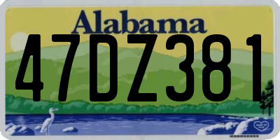 AL license plate 47DZ381