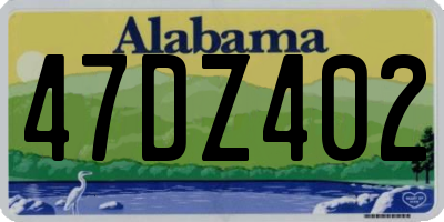 AL license plate 47DZ402