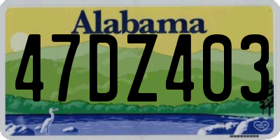 AL license plate 47DZ403