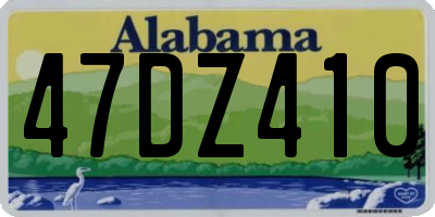 AL license plate 47DZ410