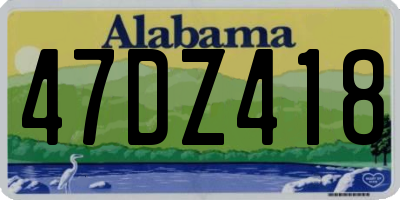 AL license plate 47DZ418
