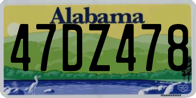 AL license plate 47DZ478