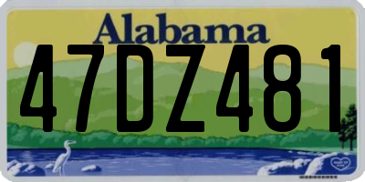 AL license plate 47DZ481
