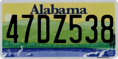 AL license plate 47DZ538